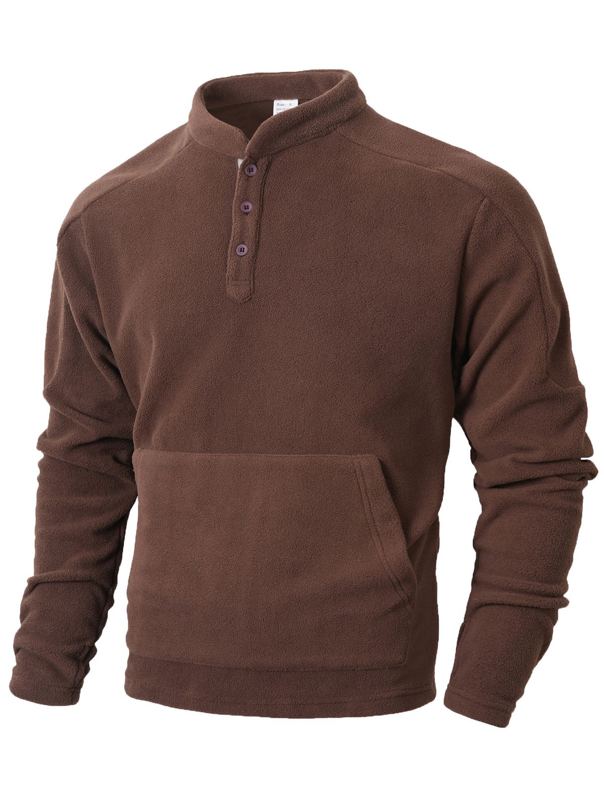 Men's Slim-Fit Stand Collar Sweatshirt – European Minimalist Long Sleeve Top (Camel/Black/Grey, Sizes S-XXXL)_voghion.com