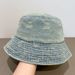 Cappello da pescatore piccolo con stampa orso lavato retrò, in denim ruggine e vento, da donna_voghion.com