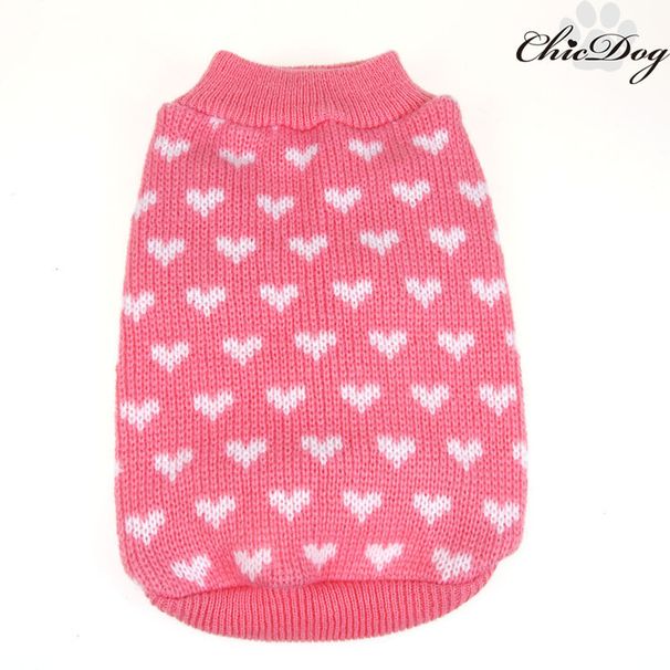 Chicdog Haustier Pullover Hund Herzförmige Gestrickte Kleidung Herz-stil_voghion.com