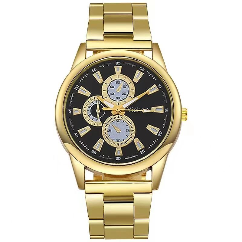 Legering horloge heren en dames stalen band horloge roestvrij staal grote wijzerplaat_voghion.com