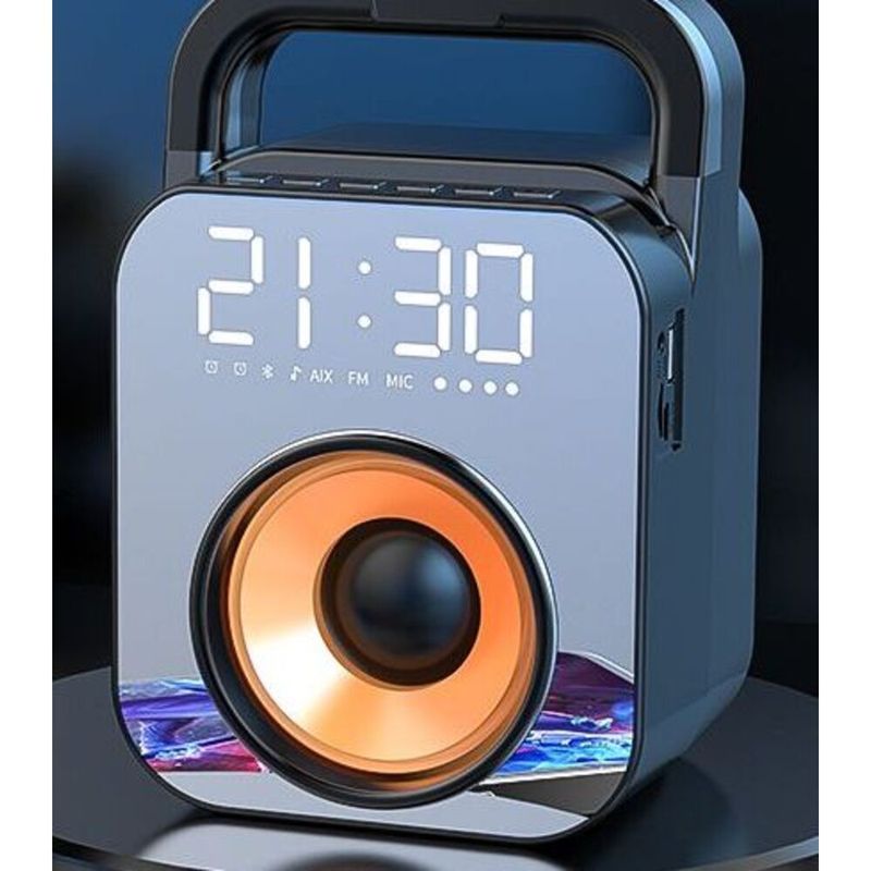 2025 New Mirror Screen Display Outdoor Bluetooth Speaker High Volume Home Portable Recording Clock Subwoofer_voghion.com