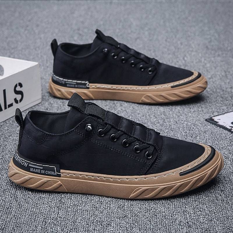Herren Arbeitsschutzschuhe neue Sommer atmungsaktive Eisseide Canvasschuhe Herren Baustelle Arbeit rutschfeste Sportschuhe lässige Brettschuhe_voghion.com