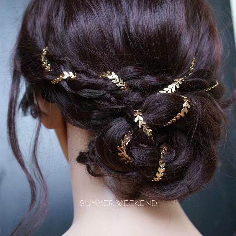 Französisch Retro Goldene Weizen Ohr Haar Kette Weibliche Xia Chaoxian Braut Kopfschmuck Alle Spiel Haar Zubehör Pferdeschwanz Haarnadel Haarnadel_voghion.com
