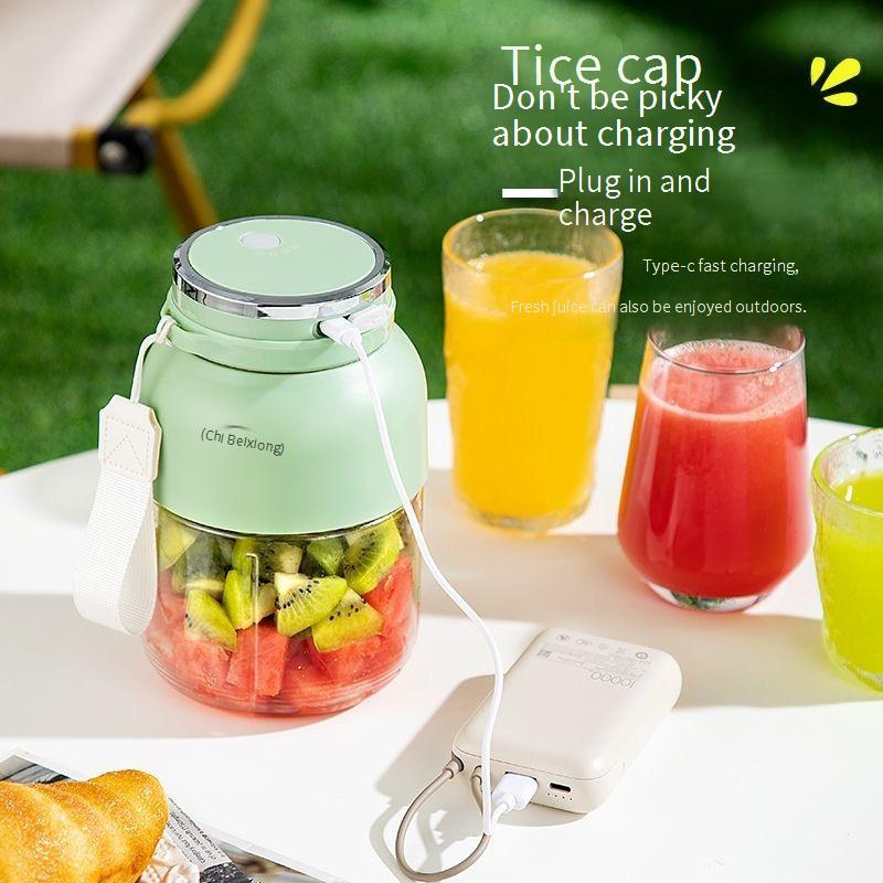 Portable Wireless Blender Cup With Dual Lids, 1300ml Rechargeable Juicer For Home & Travel, 5-Blade Fast Blending, BPA-Free, Ideal For Smoothies_voghion.com