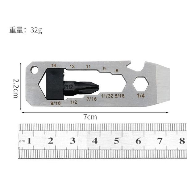 Multifunctional Outdoor Portable Multi-Shaped Keychain Bottle Opener Camping Stainless Steel Creative Tool Card_voghion.com