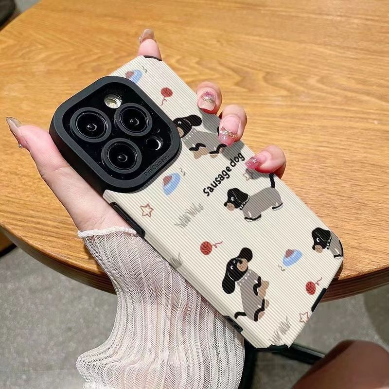 Custodia a forma di cucciolo con motivo cartoon per iPhone 15 Pro Max 14 13 XR personalizzata antiurto 12 11 XS Nicchia_voghion.com