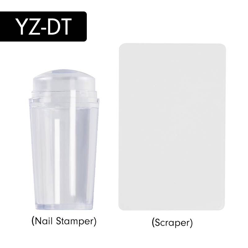 Nail Stamper Clear Silicone Head For France nail maincure with Cap Nail Art Stamping PlateTransparent Nail Stamper Templates_voghion.com