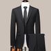 Men's Casual, Regular Business Gentleman's Simple And Versatile Suit, Groom And Best Man Wedding Suit, Two-piece Suit + Trousers_voghion.com