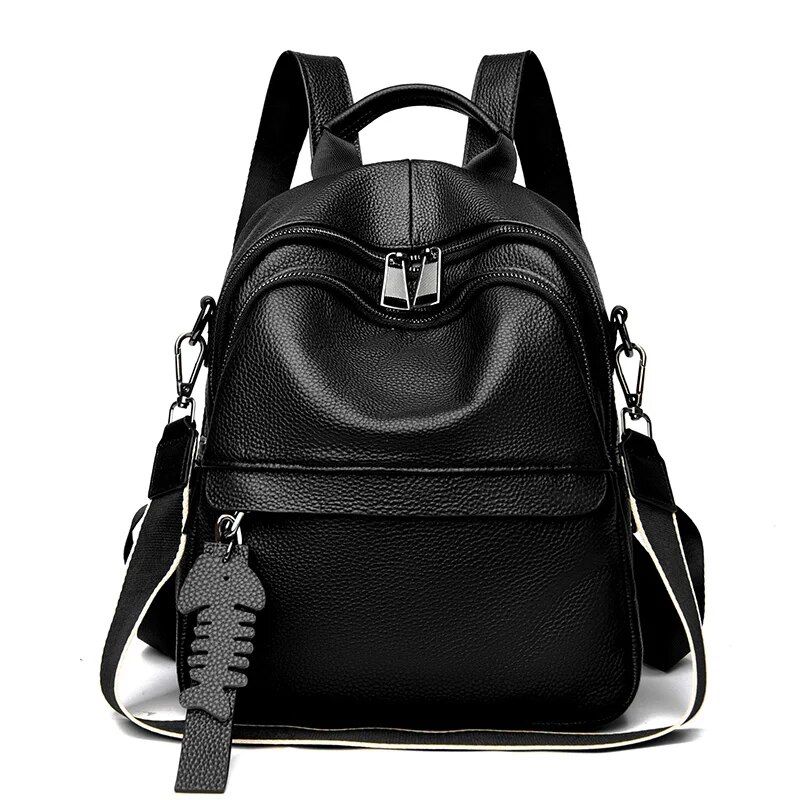 Hochwertiger Kuh-Frauen-Rucksack Mode Damen Reiserucksack Mädchen Schulter Schultasche Aus Echtem Leder Mochila_voghion.com