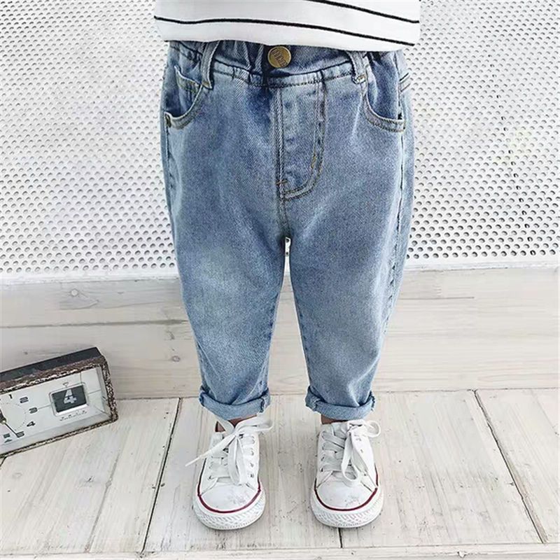 Dětské oblečení, dětské kalhoty, jarní a podzimní strečové džíny pro miminka, chlapecké, stylové, dívčí, všestranné volné kalhoty, trendy korejský styl_voghion.com