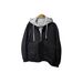 Giacca impermeabile antivento con cappuccio da uomo – Cappotto invernale foderato in pile con chiusura a zip (nero/beige/grigio, EU XXS-XXXL)_voghion.com