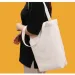 Borsa a mano in tela di grande capacità, pieghevole, ecologica, in cotone, riutilizzabile, fai da te, borsa della spesa a tracolla, beige e nera 250312_voghion.com