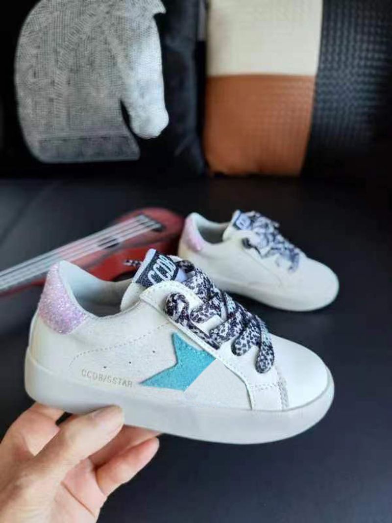 2813 Autunno Nuovo Bambini Star Board Edizione Coreana Moda Paillettes Ragazze Casual Suola Morbida Piccole Scarpe Sporche_voghion.com