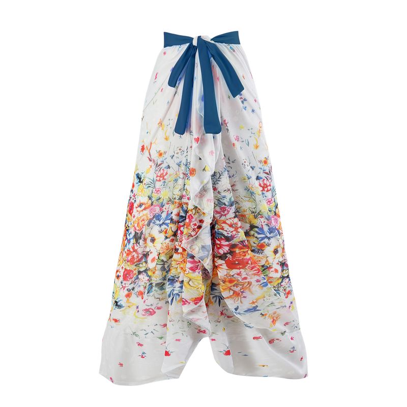 Maillot de bain une pièce style bohème ethnique, à volants, avec nœud, jupe ronde en maille, style triangle, pour femmes, 2025_voghion.com