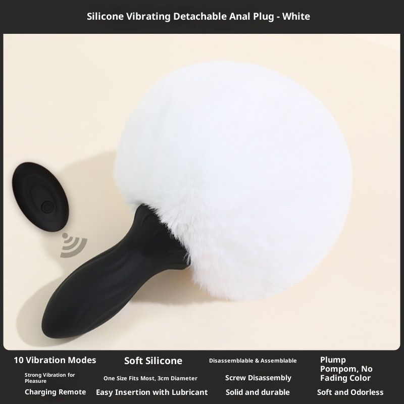 LuvBox Tail Plug Vibratore per uso esterno, Plug anale Fox, Coniglio Ricaricabile Telecomando Wireless Gioco di Ruolo_voghion.com