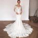 Elegant Off-the-Shoulder Lace Wedding Dress With Sweep Train & Open Back – Plus Size Inclusive_voghion.com