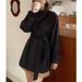 Waist-Cinching Irregular Korean Style Stand Collar Short Trench Coat Women 2025 Autumn New Loose Slimming Top_voghion.com