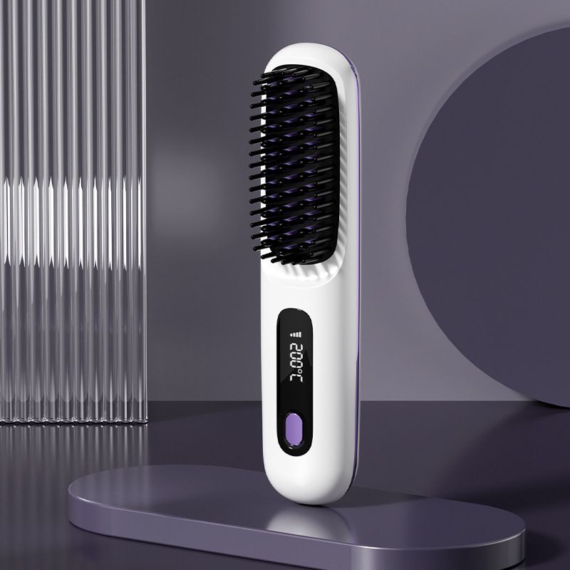 Kammen Nieuwe LCD USB-oplaadbare keramische verwarmingskam Stijltang Draadloze draagbare stijltang_voghion.com
