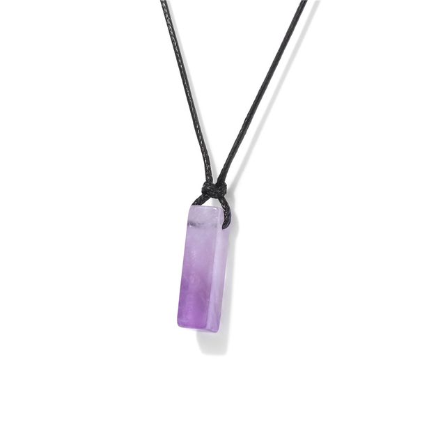Crystal Pendant For Men Rock Style Cord Unisex Guardian Stone Necklace Personality Trend_voghion.com