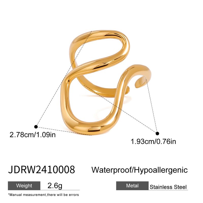 Bague ouverte réglable en acier inoxydable pour femme, design de niche, bague en titane_voghion.com