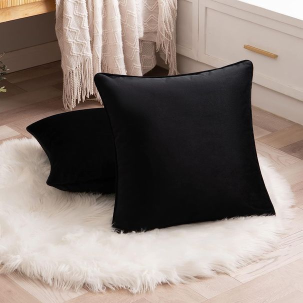 Modern Minimalist Throw Pillow – Soft Polyester Cushion With PP Cotton Fill – Classic Black & White Design (30x50cm To 60x60cm, With/Without Insert)_voghion.com