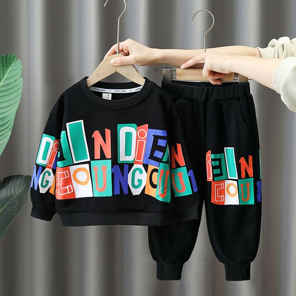 Boy's Autumn Suit Children's Fashion Hoodie Spring And Autumn Boy Plankton Handsome Two-piece Set_voghion.com