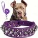 Pet Circle Bullet Stud Rivet Collar Leash Punk Dog Neck Ring_voghion.com