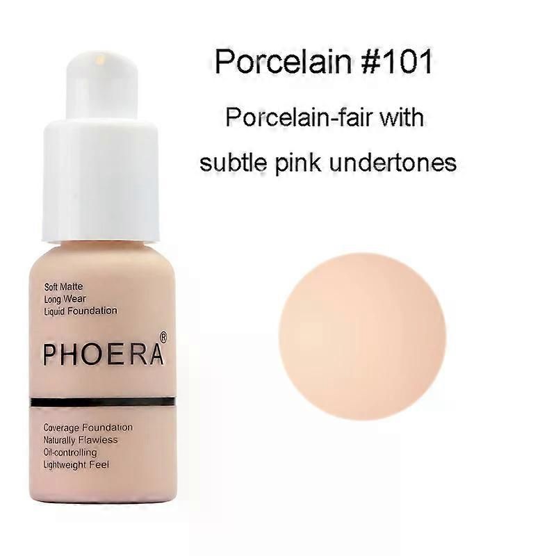 PHOERA 2 teile/satz Flüssigkeit Abdeckung Foundation Gesichts Basis Creme Aufhellen Feuchtigkeitscreme Mineral Volle Abdeckung Concealer Make-Up TSLM1_voghion.com