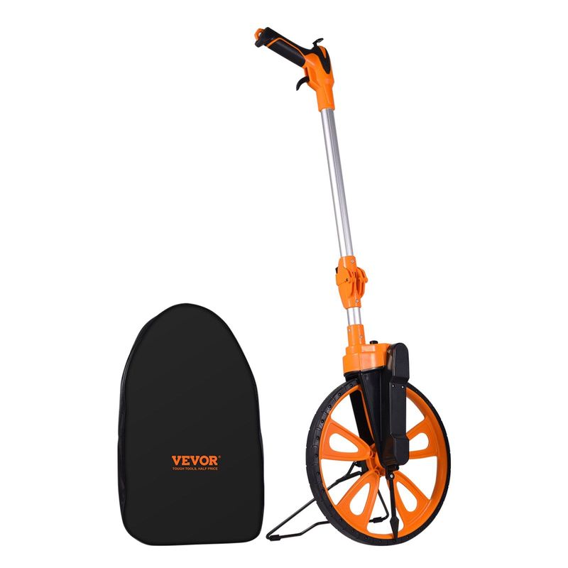 VEVOR Measuring Wheel In Inches, 12.5in Diameter Wheel, Centerline Design W/ Handbrake, 39.76-20.47 In Telescoping Measure Wheel,Measurement 0-9,999m With Bag, For Lawn/Hard/Soft/Wood Road Measuring_voghion.com