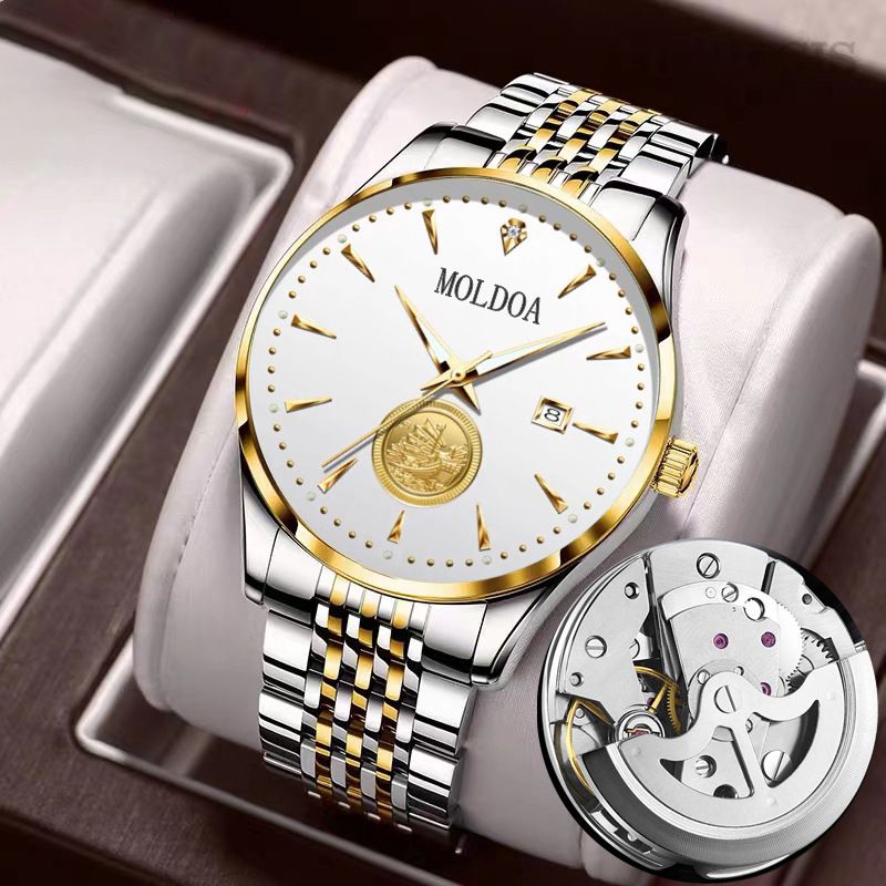 Smooth Sailing, vollautomatische Uhr mit Hohlwerk, leuchtender Kalender für Herren, wasserdicht, Kwai_voghion.com