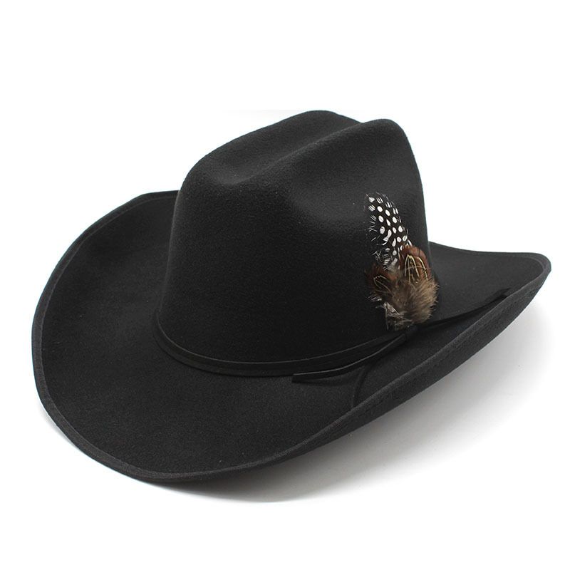 Heißer Verkauf Neue 9,5 CM Breite Krempe Western Cowboy Für männer Vintage Fascinator Cowgirl Jazz Hut Cloche Kirche Caps Sombrero Hombre_voghion.com