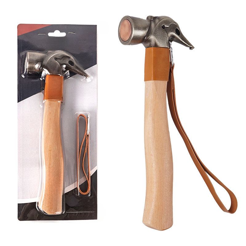 Woodpecker Brass Head Portable Multifunctional Tent Canopy Ground Peg Camping Hammer_voghion.com