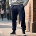 Pantalon de jogging de travail épais pour homme – Coupe décontractée en tricot avec cordon de serrage à la taille (S-3XL, noir/bleu marine/kaki/gris)_voghion.com