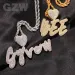 New Heart Cursive Initial Letter Custom Name Pendant Necklace ins Personalized Iced Out Cubic Zirconia CZ Real Gold Hip_voghion.com