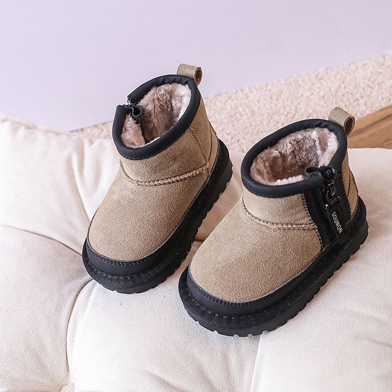 Children's snow boots boys and girls big cotton shoes 2024 new winter baby fleece-lined winter shoes warm shoes thick boots_voghion.com