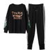 Women's Clothing Letter Printed Sweatshirt Casual Sports Trousers Two Piece Set Late Autumn Style Slightly Fat Mm_voghion.com