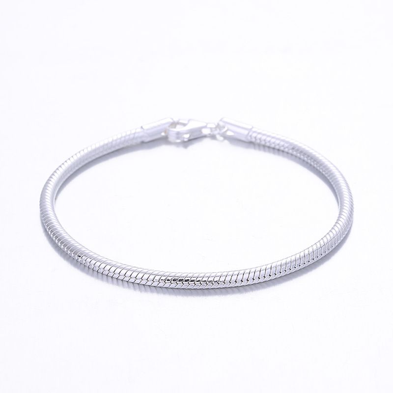 Bracciale in osso di serpente rotondo puro S per uomo e donna, catena in argento di alta qualità, gioielli hip-hop di marca alla moda_voghion.com