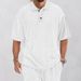 American Oversize Jacquard Knitted Turn-down Collar T-shirt For Men Summer Loose Fit Versatile Top_voghion.com