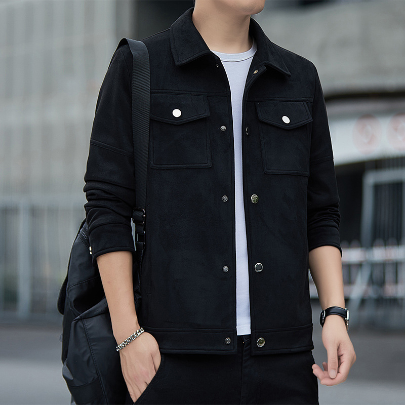 Veloursmantel Männer Neie Wantertrend Reversjacket Männer Läis All-Match Casual Top Männer_voghion.com