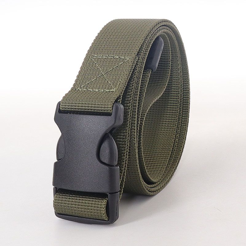 Women's Belts 2.5 Wide Buckle Thin Belt Outdoor Workwear Students Metal Free Trousers Belt Canvas Military Training Nylon_voghion.com