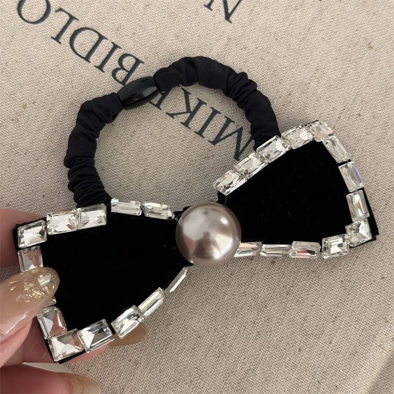 Haarnadel mit Perlenschleife, Haarspange, Basic-Haarband, elegantes Temperament, Top-Haarschmuck im Hepburn-Stil, hochwertiges Haarseil, Haarseil_voghion.com