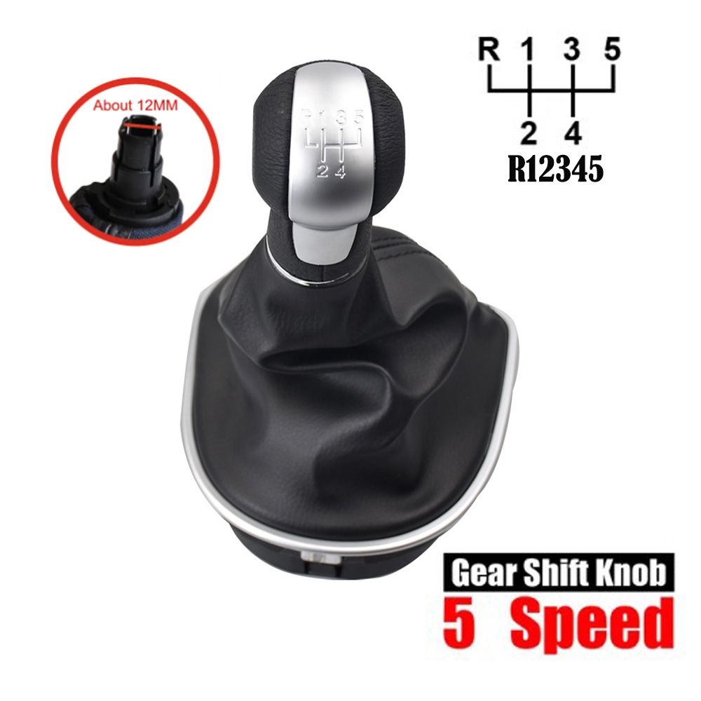 Car Gear Stick Shift Knob With Leather Boot 5 6 Speed For Seat Altea 2004 2005 2006 2007 2008 2009 2010 2011 2012 Leon_voghion.com