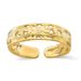 14k Adjustable Flower W/ Leaf Trim Toe Ring_voghion.com