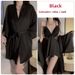 Ice Silk Plus Size Pajama Set, With Chest Cushion For Super Comfort, Bow Tie Nightgown And Outer Robe Showcasing Fashionable Charm_voghion.com