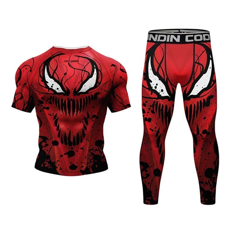 2024 nuovi uomini MMA compressione T-shirt pantaloncini Spartan Set Rashguard Jiu jitsu camicie vestiti Fiess Bjj boxe Boxe Sport_voghion.com
