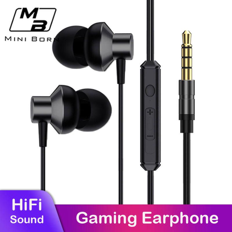Mini Born Écouteurs filaires 3,5 mm pour casque de jeu, écouteurs intra-auriculaires PUBG MLBB GAMING, qualité sonore stéréo HIFI, basses profondes, contrôle du volume_voghion.com