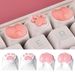 4Pcs Pink Color 3D Cute Cat Paw Keycaps For Mechanical Keyboard Cherry MX Switch DIY Custom Keycap Soft Silicone Keycap_voghion.com