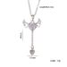Cupid's Heart Pink Zircon Copper Micro Inlay Dynamic Wings Movable Necklace For Women Light Luxury Collarbone Chain_voghion.com