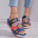 Totem moda donna combinazione di colori sandali con plateau vintage fiore vento nazionale_voghion.com