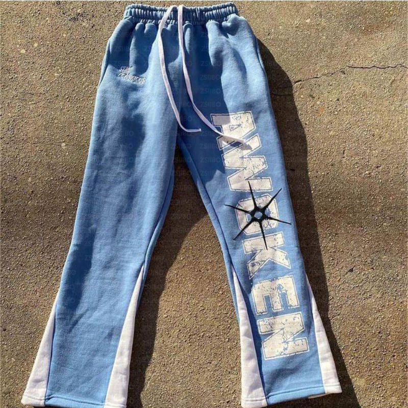 Men's Clothing Street Hip Hop Style Trousers Letter Print Drawstring Sweatpants New Trousers For Men And Women_voghion.com